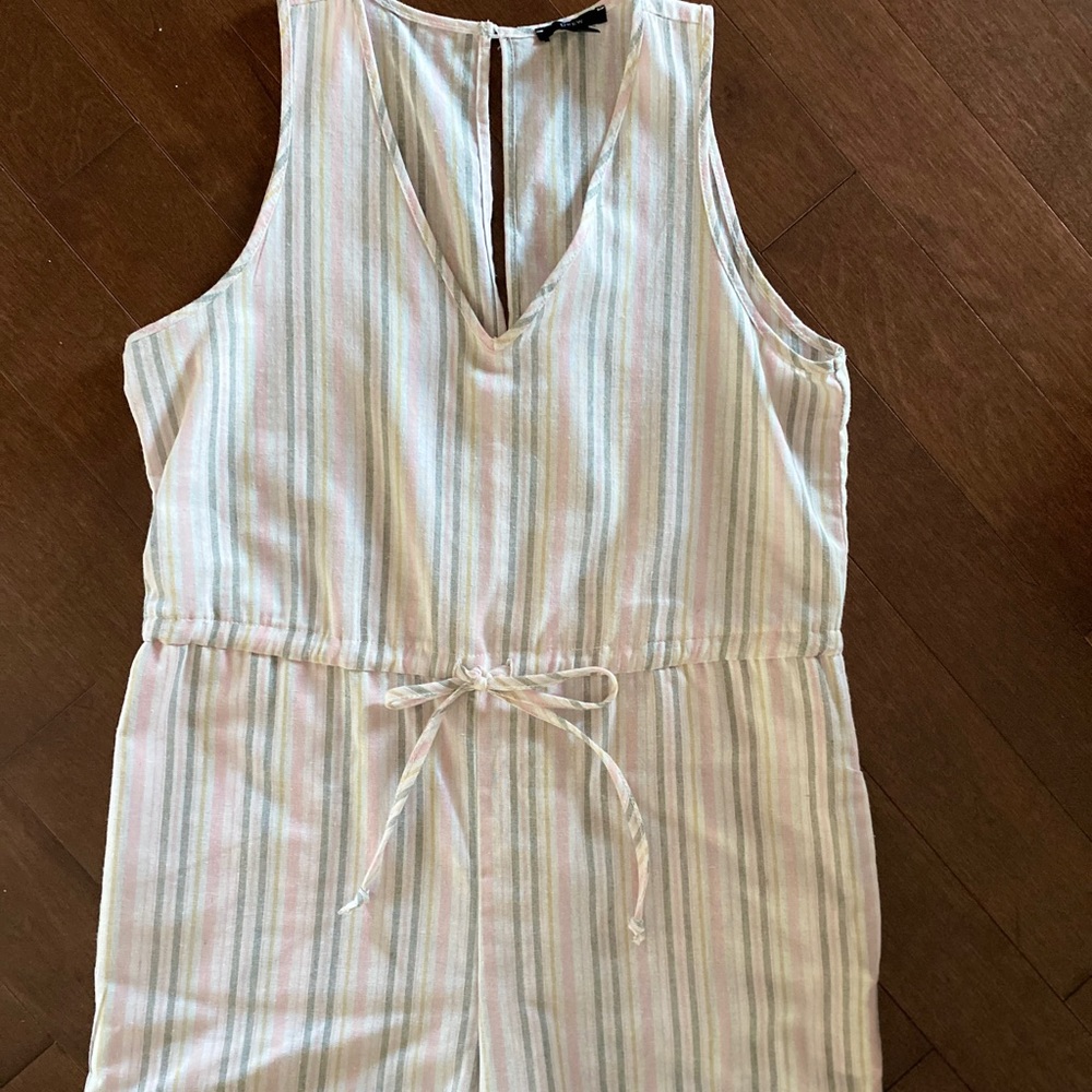 ✨ DREW | Striped Linen Jumpsuit NWOT - Picture 6 of 12
